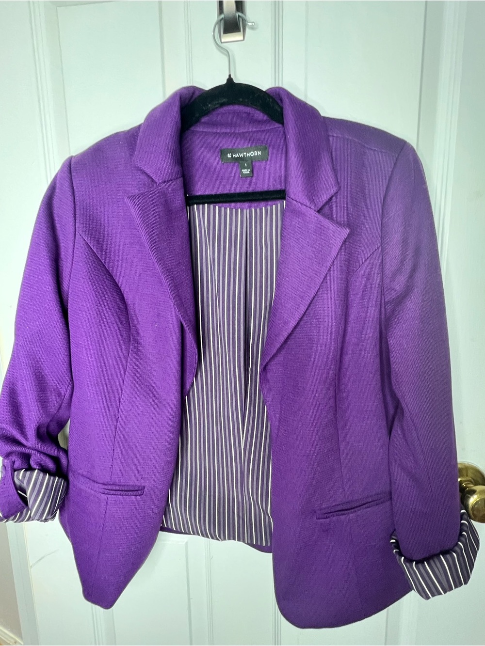 41 Hawthorn Purple Natalie Knit Tailored Blazer